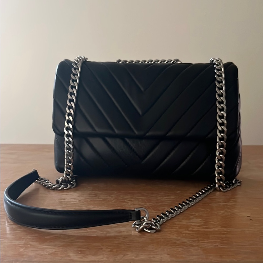 Quince quilted leather puffer silver convertible black bag